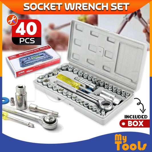 40 Pcs Socket Wrench Set Tool Kit