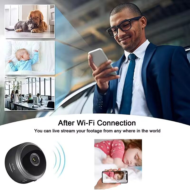 A9 Mini Wireless Spy Camera – HD Night Vision, Motion Detection For Ultimate Security!