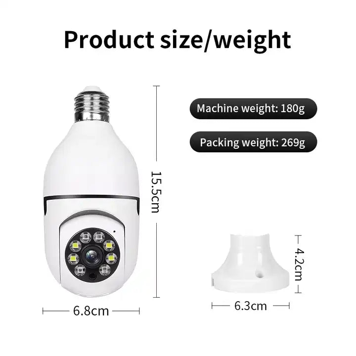 Night Vision Wireless Wifi Security Camera 360° HD 1080 with Built-in Security Alarm