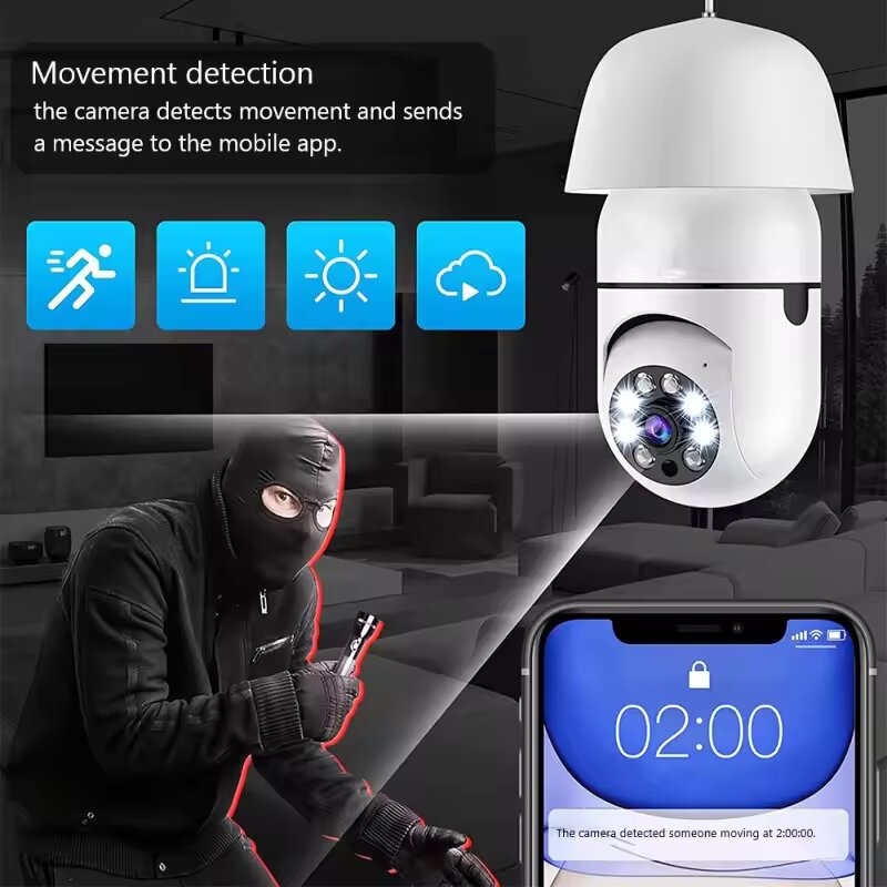 Night Vision Wireless Wifi Security Camera 360° HD 1080 with Built-in Security Alarm