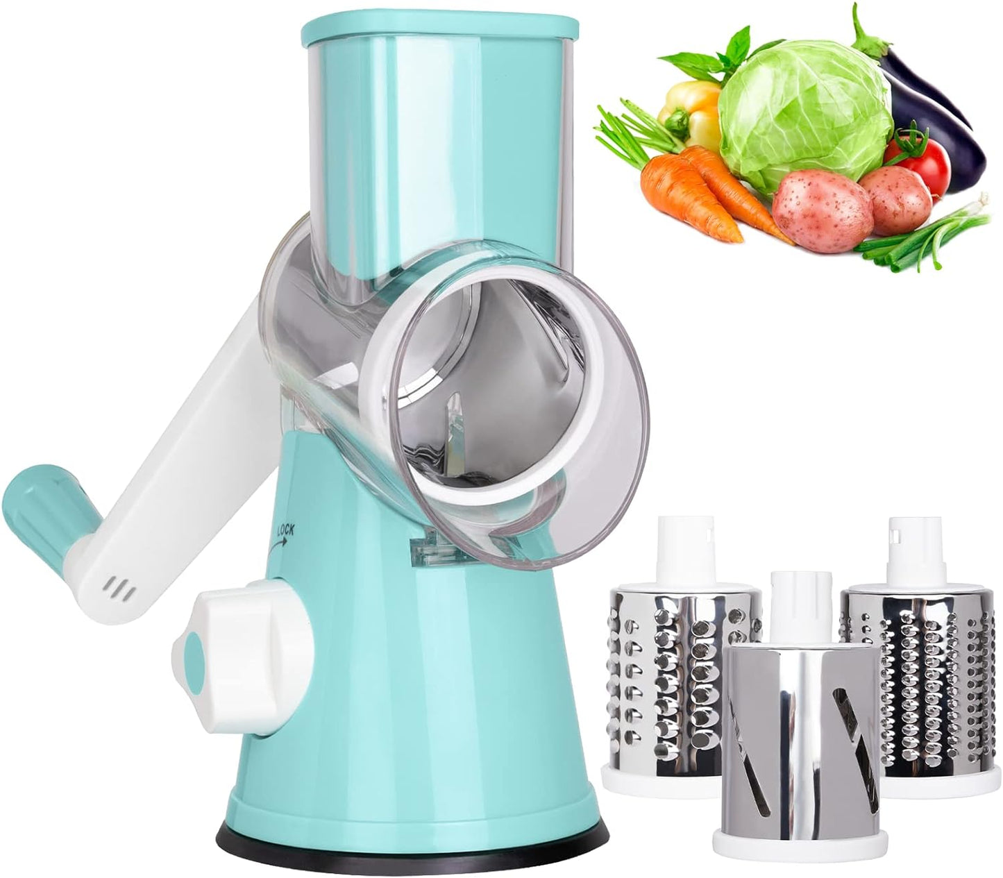 Multifunctional Table Top Drum Grater Vegetable Slicer and Cutter