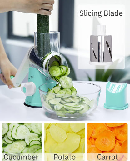 Multifunctional Table Top Drum Grater Vegetable Slicer and Cutter