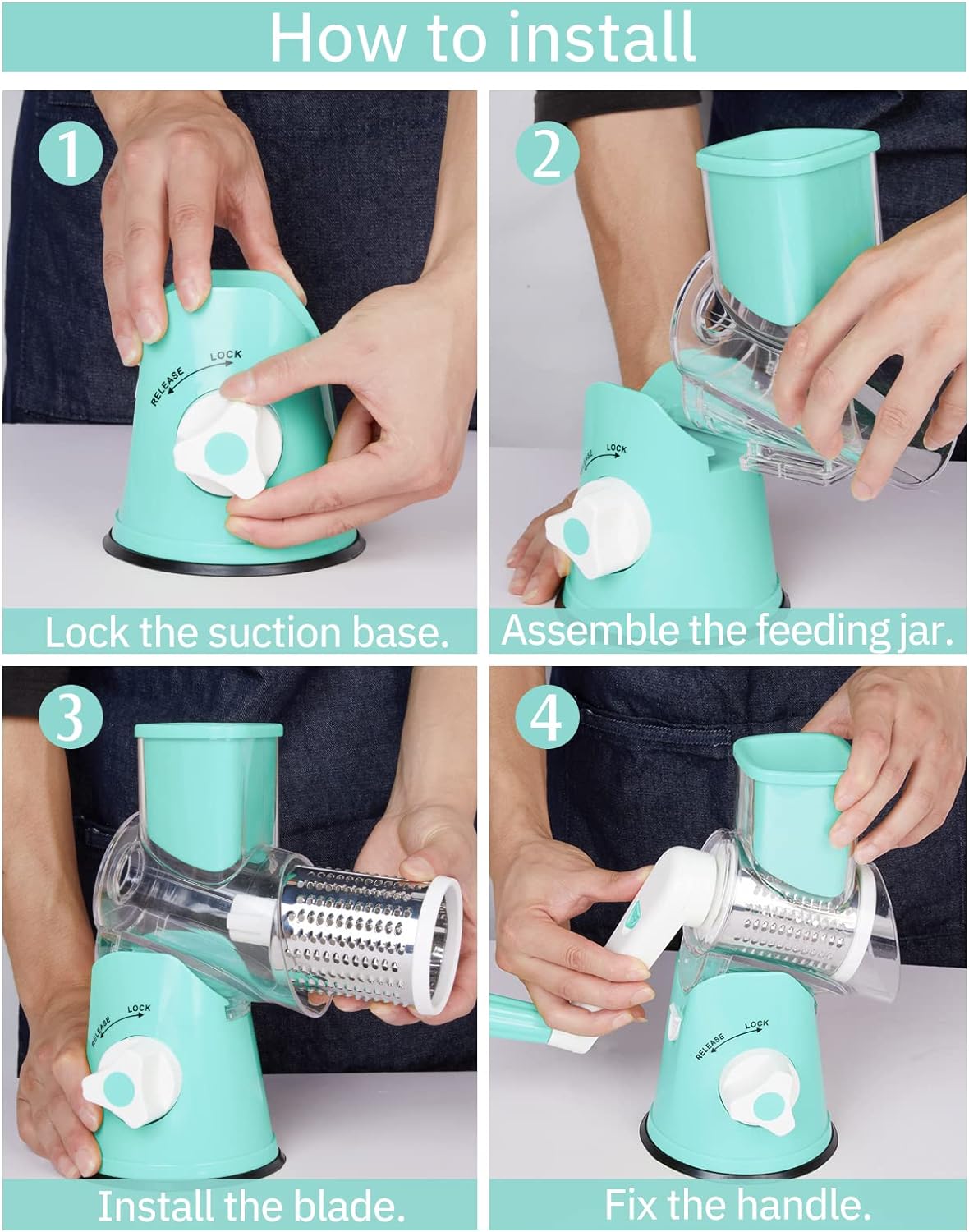 Multifunctional Table Top Drum Grater Vegetable Slicer and Cutter