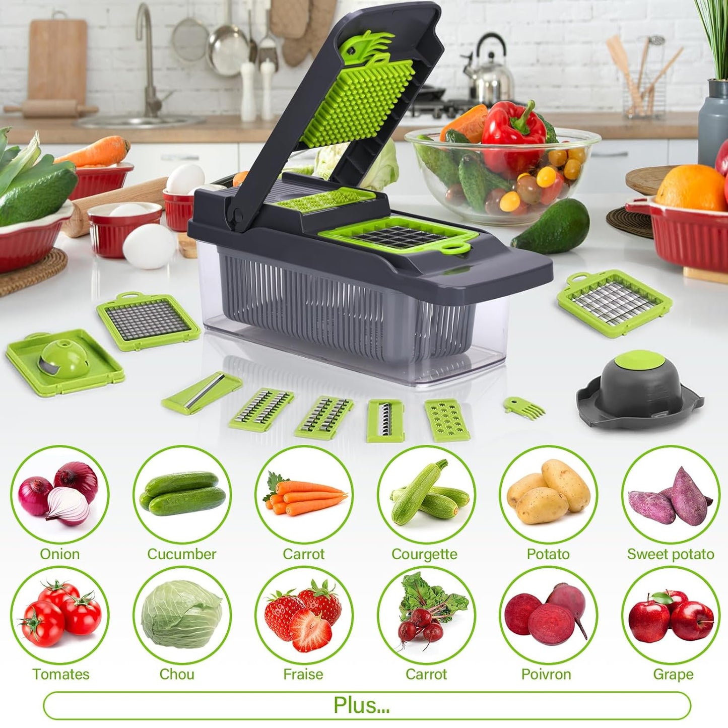 14 in 1 MULTI-FUNCTIONAL KITCHEN VEGETABLE AND FRUIT SLICER AND DICER