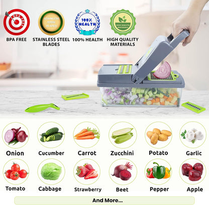 14 in 1 MULTI-FUNCTIONAL KITCHEN VEGETABLE AND FRUIT SLICER AND DICER