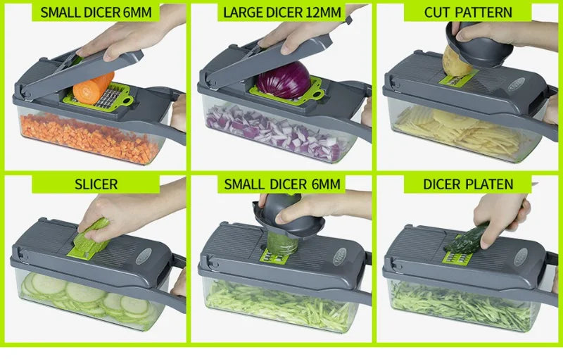 14 in 1 MULTI-FUNCTIONAL KITCHEN VEGETABLE AND FRUIT SLICER AND DICER