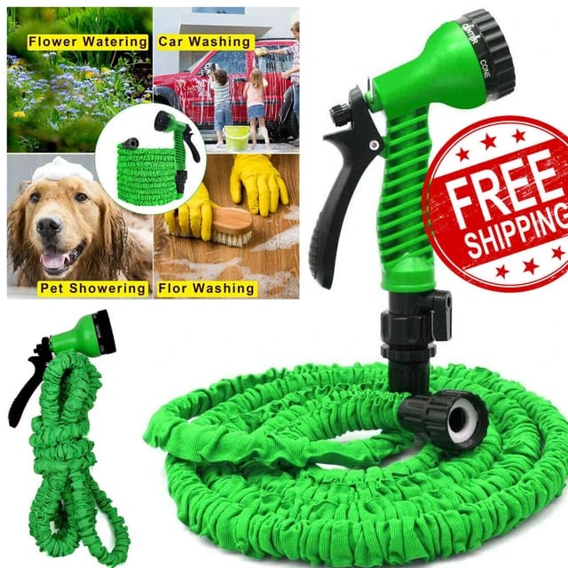 Magic Hose Water Spray Gun 100ft Flexible Pipe Best for Car Bike Wash and Gardening Tool